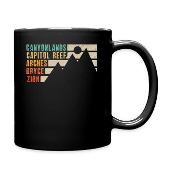 Explore Utah National Parks Mountains - Full Colour Mug - black - Right