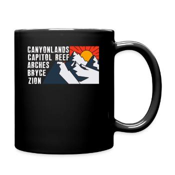 Explorez les montagnes des parcs nationaux de l’Utah - Mug uni - noir - Droite