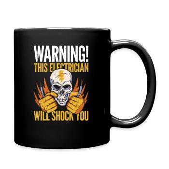 Avertissement! Cet électricien va vous choquer - Mug uni - noir - Droite