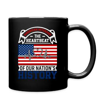 American Veterans: The Heartbeat Of Our Nation'S H - Full Colour Mug - black - Right