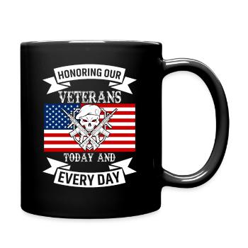 Wir ehren unsere Veteranen, heute und jeden Tag. - Tasse einfarbig - Schwarz - Rechts