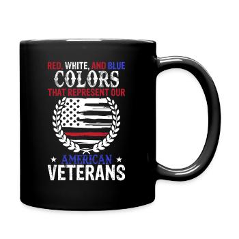Rouge, blanc et bleu - couleurs qui représentent notre A - Mug uni - noir - Droite