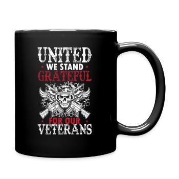 Unis et reconnaissants envers nos anciens combattants. - Mug uni - noir - Droite