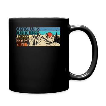 Explorez les montagnes des parcs nationaux de l’Utah - Mug uni - noir - Droite