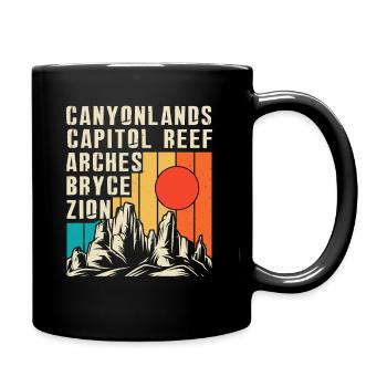 Explorez les montagnes des parcs nationaux de l’Utah - Mug uni - noir - Droite