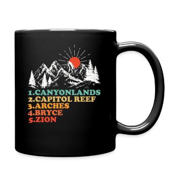 Explorez les montagnes des parcs nationaux de l’Utah - Mug uni - noir - Droite