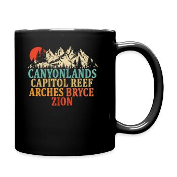 Explorez les montagnes des parcs nationaux de l’Utah - Mug uni - noir - Droite