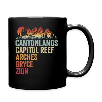 Explore Utah National Parks Mountains - Full Colour Mug - black - Right