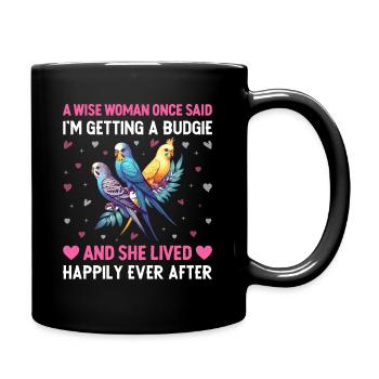 Budgerigar, Feathered Friend, Bird Watching - Full Colour Mug - black - Right
