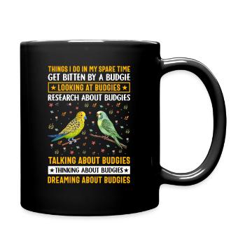 Budgerigar, Feathered Friend, Bird Watching - Full Colour Mug - black - Right