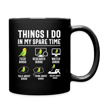 Perruche ondulée, ami à plumes, observation des oiseaux - Mug uni - noir - Droite