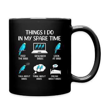 Budgerigar, Feathered Friend, Bird Watching - Full Colour Mug - black - Right