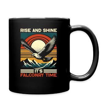 Rise And Shine It's Falconry Time - Falknerei - Full Colour Mug - black - Right