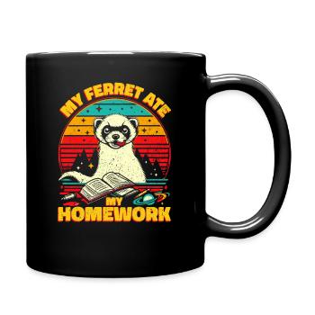 Mon furet a mangé mes devoirs - Cadeau furet - Mug uni - noir - Droite