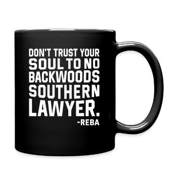 Do not trust a lawyer from the south - Full Colour Mug - black - Right