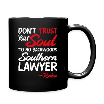 Do not trust a lawyer from the south - Full Colour Mug - black - Right