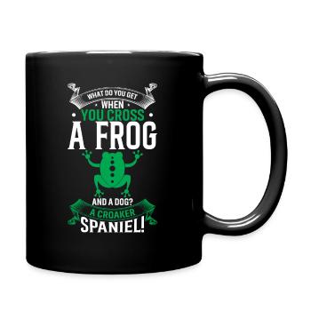 Was bekommst du, wenn du einen Frosch und einen Hund kreuzt? Ein - Tasse einfarbig - Schwarz - Rechts