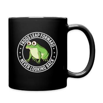 Frogs Leap Forward, Never Looking Back. - Full Colour Mug - black - Right