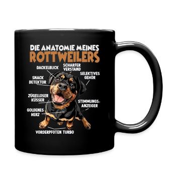 Witziges Rottweiler Hundehalter T Rottweiler Gassi - Tasse einfarbig - Schwarz - Rechts