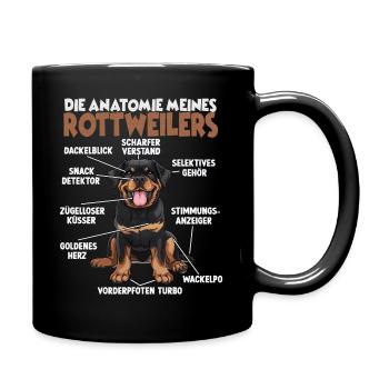 Lustiges Rottweiler Gassi T für Hundehalter Hunde - Tasse einfarbig - Schwarz - Rechts