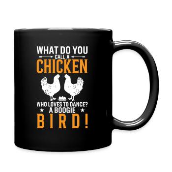 Comment appelle-t-on un poulet qui aime danser ? A B - Mug uni - noir - Droite