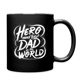 Héros et meilleur papa papa du monde pour la fête des pères - Mug uni - noir - Droite