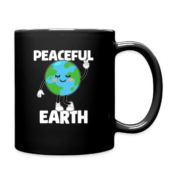 Earth Day - Peaceful Earth - Tasse einfarbig - Schwarz - Rechts