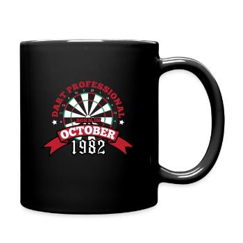 Darts Dartboard 1982 October Birthday - Full Colour Mug - black - Right