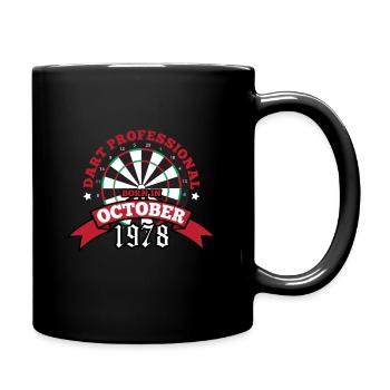 Darten Dartscheibe 1978 Oktober Geburtstag - Tasse einfarbig - Schwarz - Rechts