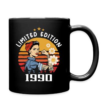 Retro Geburtsjahr 1990 Vintage Geburtstag 1990 - Tasse einfarbig - Schwarz - Rechts