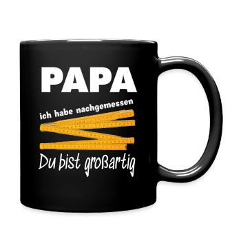 Papa Du Bist Großartig Vatertag 2024 - Tasse einfarbig - Schwarz - Rechts