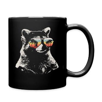 Raccoon Funny Gift - Full Colour Mug - black - Right