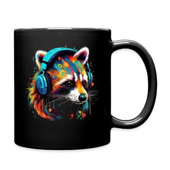 Raccoon Funny Gift - Full Colour Mug - black - Right
