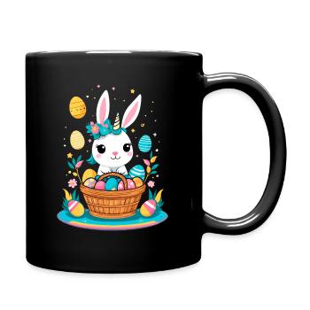 Licorne drôle lapin de Pâques Licorne mignonne Licorne de Pâques - Mug uni - noir - Droite