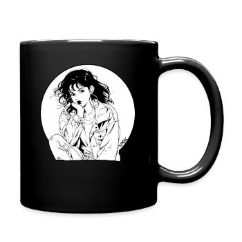 des années 80 ou 90 japonaise fille Manga - Mug uni - noir - Droite