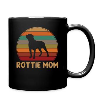 Retro Rottweiler Mama Geschenk Rott Hund Mutter Haustier - Tasse einfarbig - Schwarz - Rechts