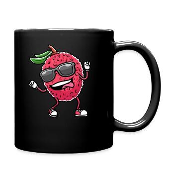 Tanzende Litschi Mit Sonnenbrille Litschis - Tasse einfarbig - Schwarz - Rechts