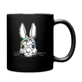 Easter Bunny Care for Little Cute Bunnies - Full Colour Mug - black - Right