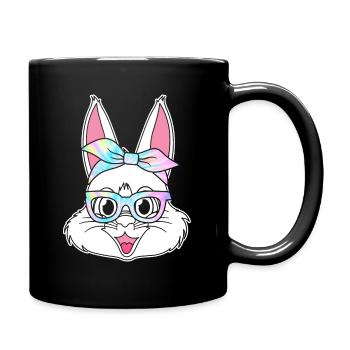 Easter Bunny Care for Little Cute Bunnies - Full Colour Mug - black - Right