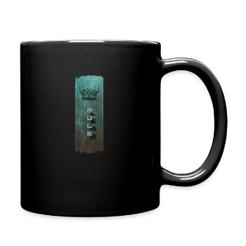 Rule and its Shadow - Design with Crown - Full Colour Mug - black - Right