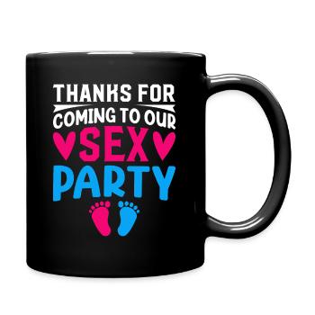 Gender Reveal Geschlechtsenthüllung Boy or Girl - Full Colour Mug - black - Right