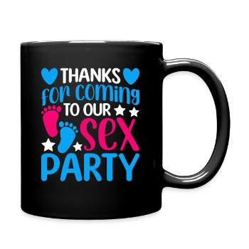 Gender Reveal Geschlechtsenthüllung Boy or Girl - Full Colour Mug - black - Right
