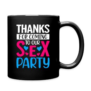 Gender Reveal Geschlechtsenthüllung Boy or Girl - Full Colour Mug - black - Right