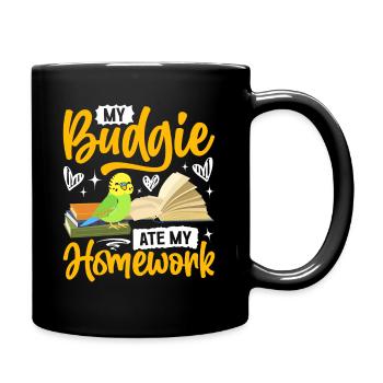 Ma perruche a mangé les devoirs - Mug uni - noir - Droite