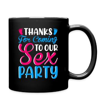 Gender Reveal Geschlechtsenthüllung Boy or Girl - Full Colour Mug - black - Right