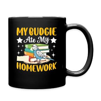 Ma perruche a mangé les devoirs - Mug uni - noir - Droite