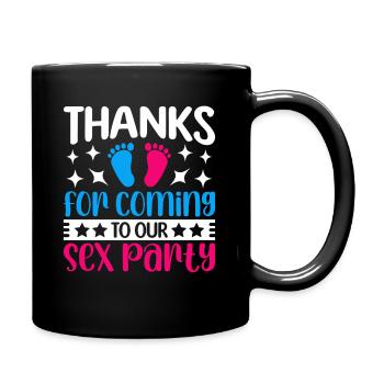 Gender Reveal Geschlechtsenthüllung Boy or Girl - Full Colour Mug - black - Right