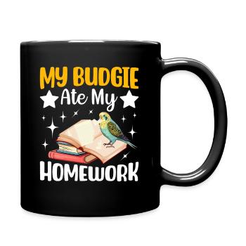 Ma perruche a mangé les devoirs - Mug uni - noir - Droite