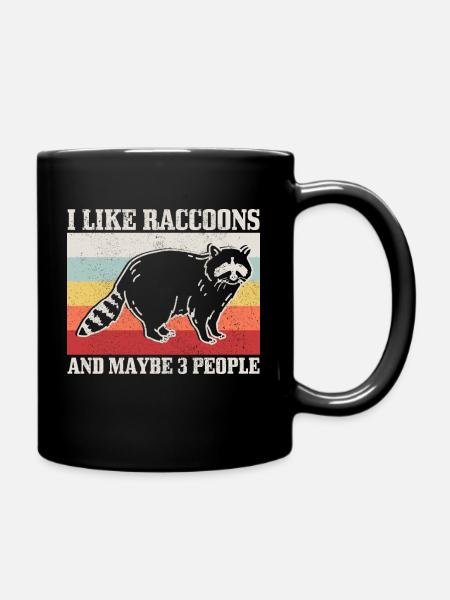 Waschbär Lustig Geschenk - Tasse einfarbig - Schwarz