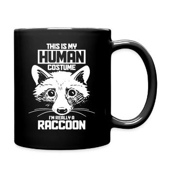 Raccoon Funny Gift - Full Colour Mug - black - Right